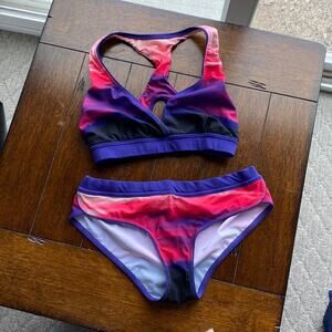 Sweaty Betty two piece racer back sporty swimsuit lake summer vacation